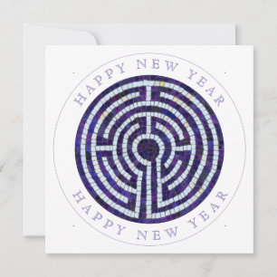 LABYRINTH VIII Square Flat New Year Card