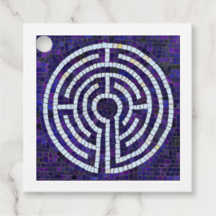 LABYRINTH VIII Square Gift Tags - White