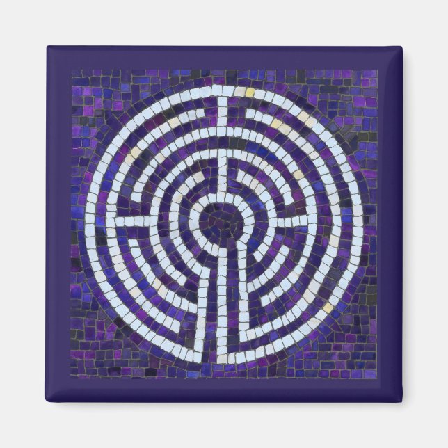 LABYRINTH VIII Square Magnet - Violet (Front)