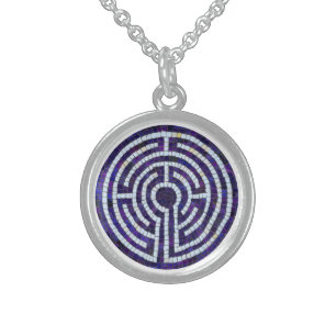 LABYRINTH VIII Sterling Silver Round Necklace
