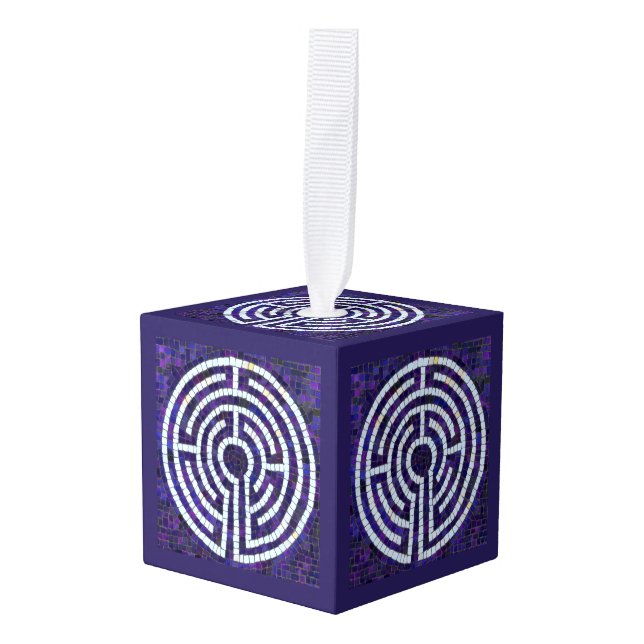 LABYRINTH VIII Wooden Ornament (Front Angled)