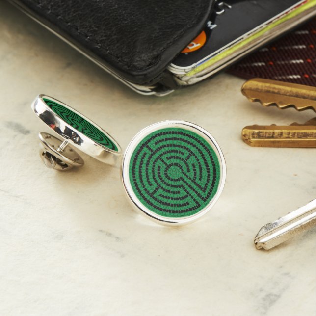 LABYRINTH XI Sterling Silver Lapel Pin (In Situ)