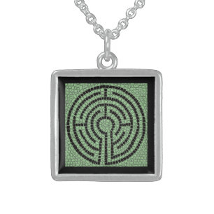 LABYRINTH XIV Sterling Silver Square Necklace