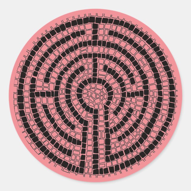 LABYRINTH XVI Large Round Stickers (Front)