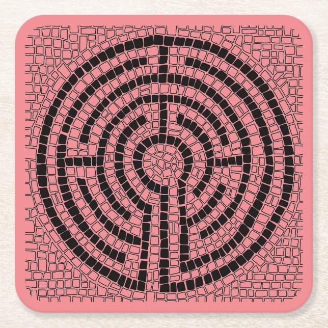 LABYRINTH XVI Square Paper Coasters (Front)