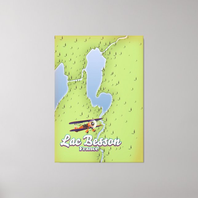 Lac Besson France map travel poster Canvas Print (Front)