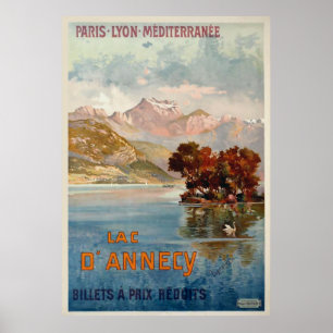 Lac d'Annecy/Annecy, Savoy, France/Vintage Travel Poster