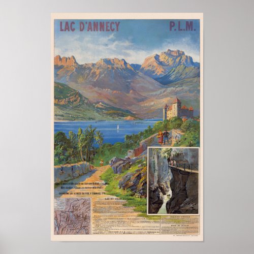 Lac dAnnecy PLM France Vintage Poster 1890