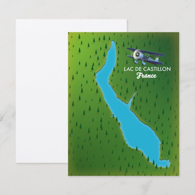 Lac de Castillon France map (Front/Back)