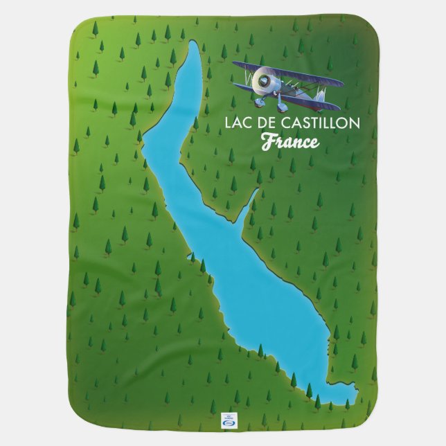 Lac de Castillon France map Baby Blanket (Back)