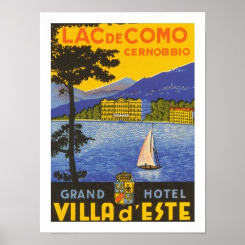 Lac de Como white Poster