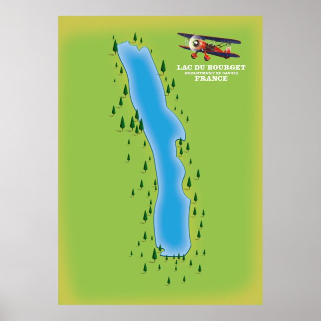 Lac du Bourget,france, map. Poster (Front)