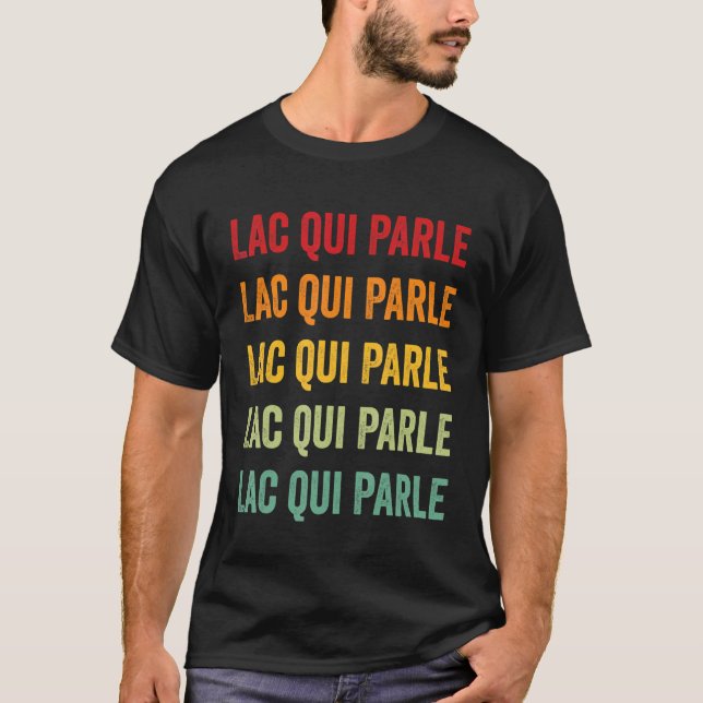 Lac qui Parle County Minnesota Rainbow Text Design T-Shirt (Front)