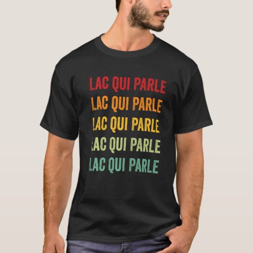 Lac qui Parle County Minnesota Rainbow Text T_Shirt
