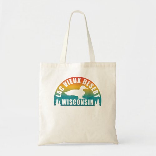 Lac Vieux Desert Northern Wisconsin Sunset Loon T Tote Bag