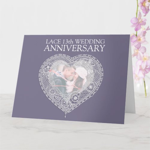 Lace 13th wedding anniversary oversized card