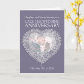 Lace 13th wedding anniversary photo card (Yellow Flower)