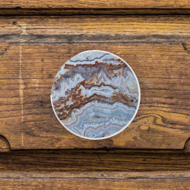 Lace Agate Rock Pattern Ceramic Knob (In Situ)