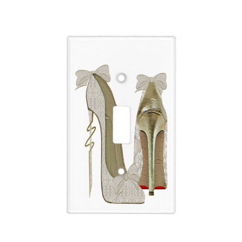Lace and Bows Stiletto Shoe Art Light Switch Cover