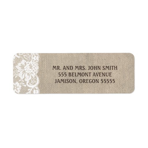 Lace and Burlap Address Labels | Zazzle