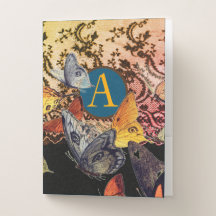 LACE AND BUTTERFLIES CUSTOM INITIAL Pocket Folder