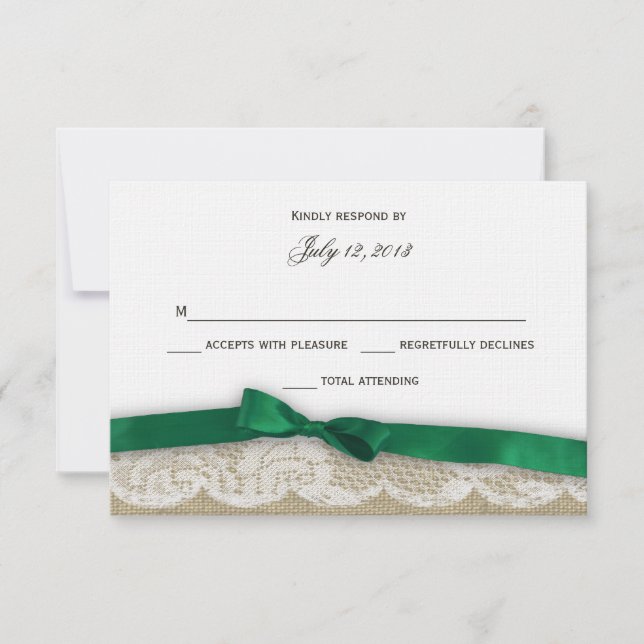 Lace and Emerald Green Bow Response (Front)