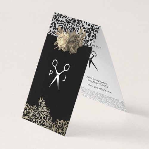 Lace and Floral Hair Stylist Business Card
