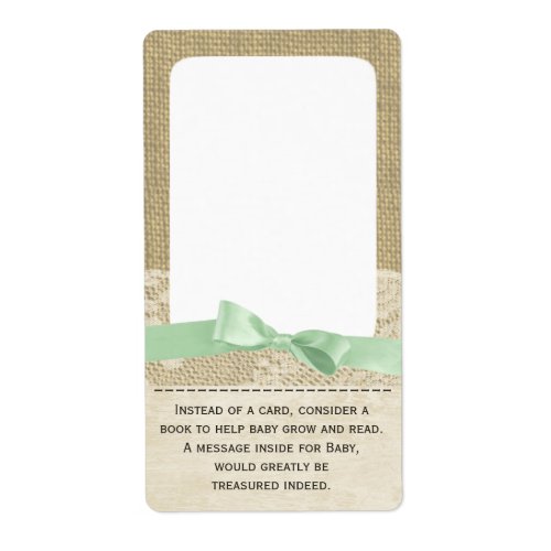 Lace and Green Bow Baby Book Tags