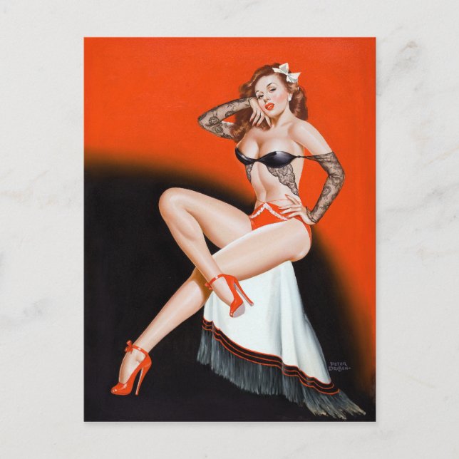 Lace and High Heels Pin Up Postcard (Front)