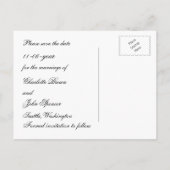 Lace and Kraft Paper Wedding Announcement Postcard (Back)