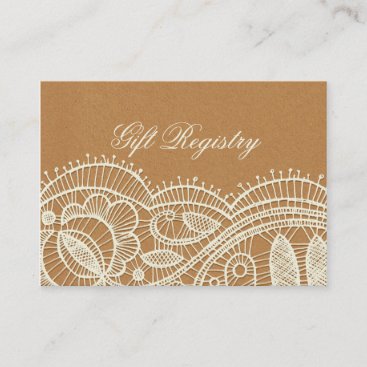 Lace and Kraft Paper Wedding Business Card