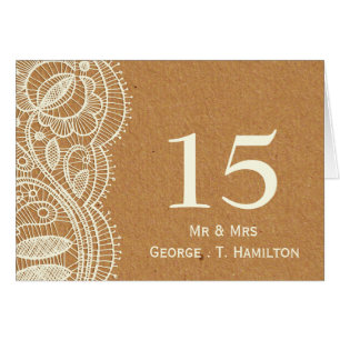 Lace and Kraft Paper Wedding Cards