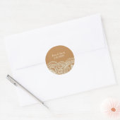 Lace and Kraft Paper Wedding Classic Round Sticker (Envelope)