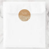 Lace and Kraft Paper Wedding Classic Round Sticker (Bag)