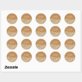 Lace and Kraft Paper Wedding Classic Round Sticker (Sheet)