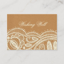 Lace and Kraft Paper Wedding Enclosure Card