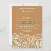 Lace and Kraft Paper Wedding Invitation (Front)
