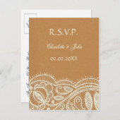 Lace and Kraft Paper Wedding Invitation Postcard (Front/Back)