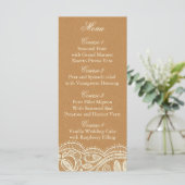 Lace and Kraft Paper Wedding Menu (Standing Front)