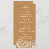 Lace and Kraft Paper Wedding Menu (Front/Back)