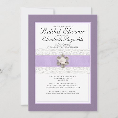 Lace and Pearl Bridal Shower Invitations