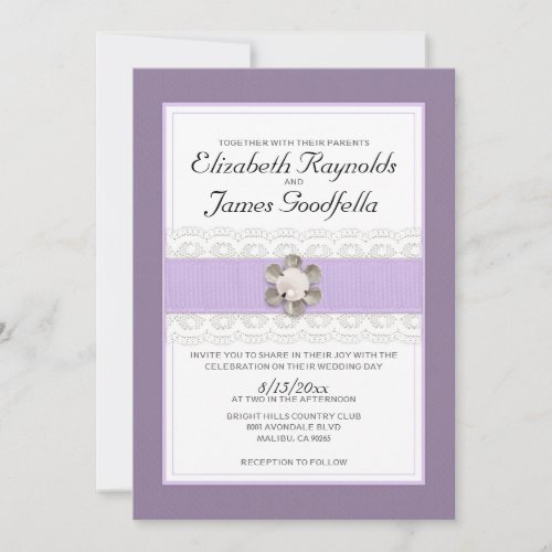 Lace and Pearl Wedding Invitations