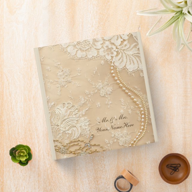 wedding card binder Lace and Pearl Wedding Photo Album Binder