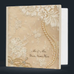 Lace and Pearl Wedding Photo Album Binder<br><div class="desc">Vintage lace design includes the image of pearls on this romantic photo album. Insert plastic photo pages or scrapbook pages to make your own photo or memory album.  All text may be personalized.</div>