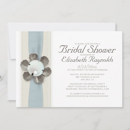 Lace and Pearls Bridal Shower Invitations