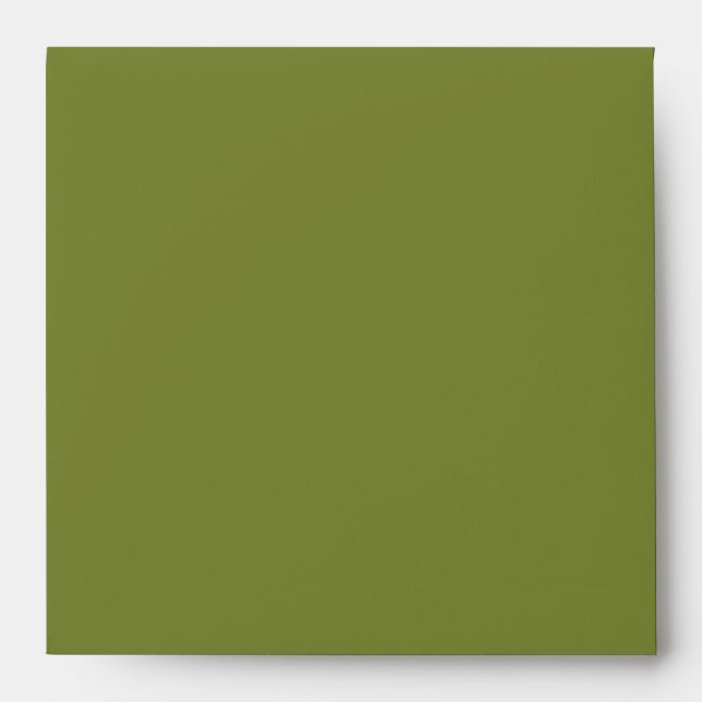 Lace and Pearls Moss Green Invitation Envelope (Front)