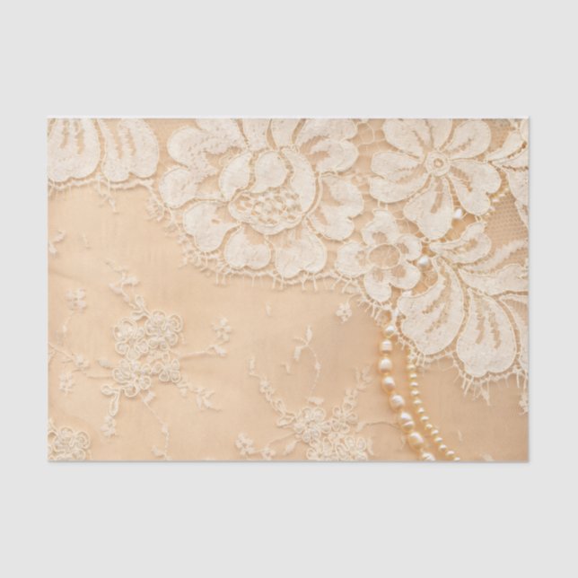 Lace and Pearls Tissue Paper (Front)