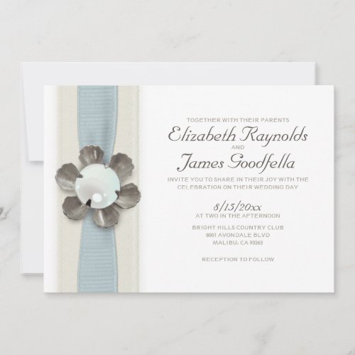 Lace and Pearls Wedding Invitations