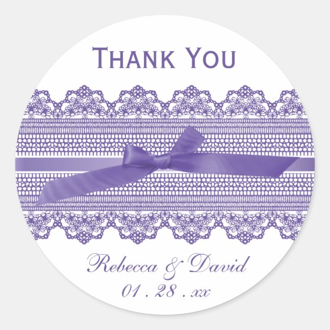 Lace and Ribbon favor stickers (Front)