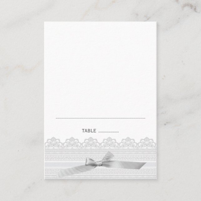 Lace and Ribbon Place cards (Front)